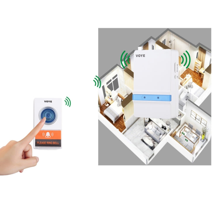 VOYE V012A Home Music Remote Control Wireless Doorbell with 38 Polyphony Sounds, V012A VOYE V012A Home Music Remote Control Wireless Doorbell with 38 Polyphony Sounds, V012A